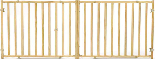 Extra-Wide Wood Pet Gate (NATURAL, 24 IN X 53-94 I)