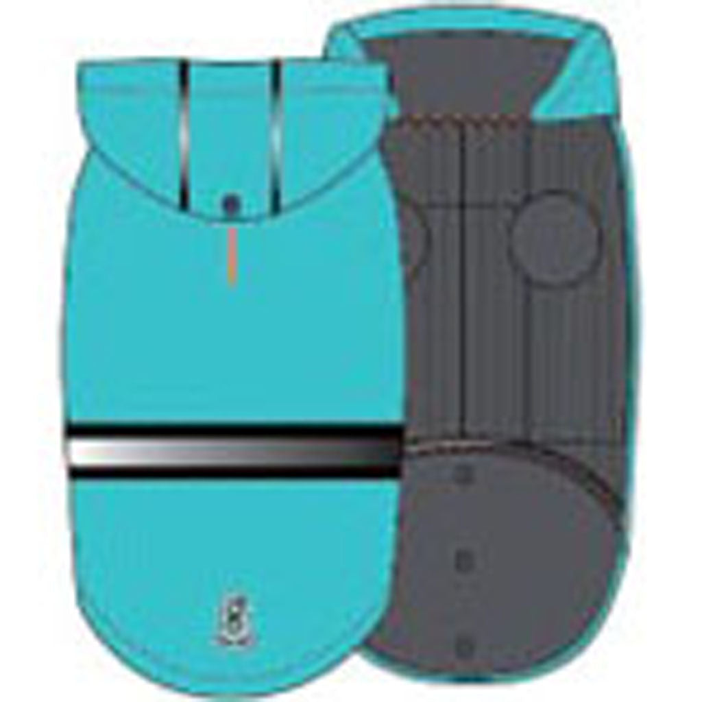 Goo-Eez Reflective Hooded Raincoat (BABY BLUE/GREY, XL)