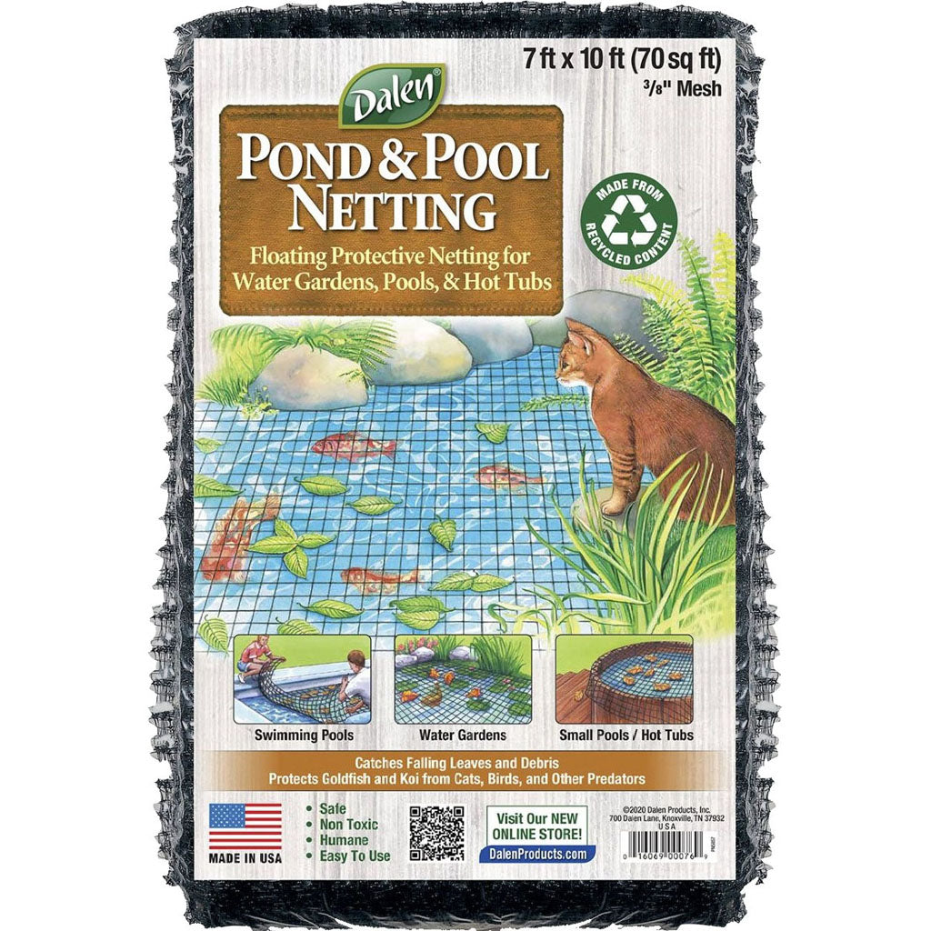 Pond & Pool Protective Floating Netting 3/8 Mesh (BLACK, 7X10 FT)
