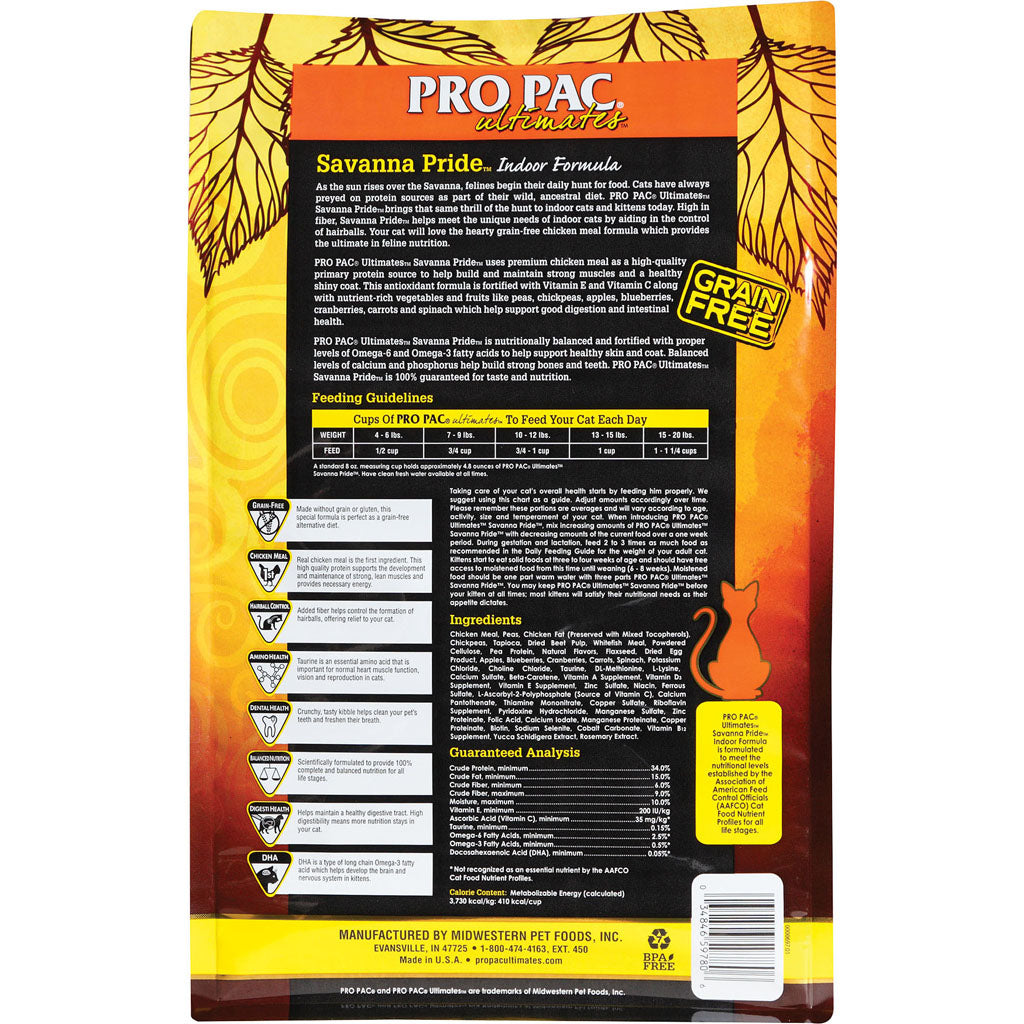 Ultimates Savanna Pride Grain Free Cat Food (CHICKEN, 5 LB)