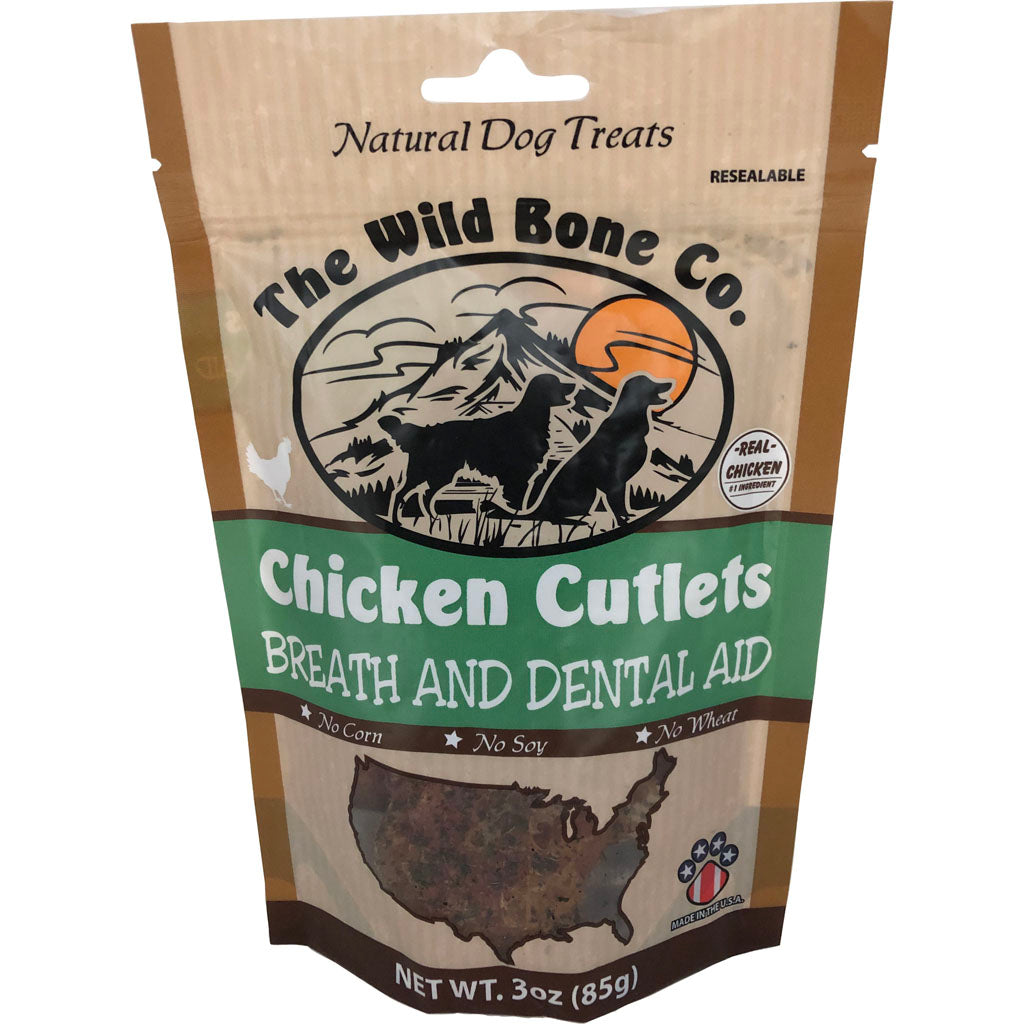 The Wild Bone Co. Fresh Breath Cutlets Dog Treats (CHICKEN, 2.75 OZ)