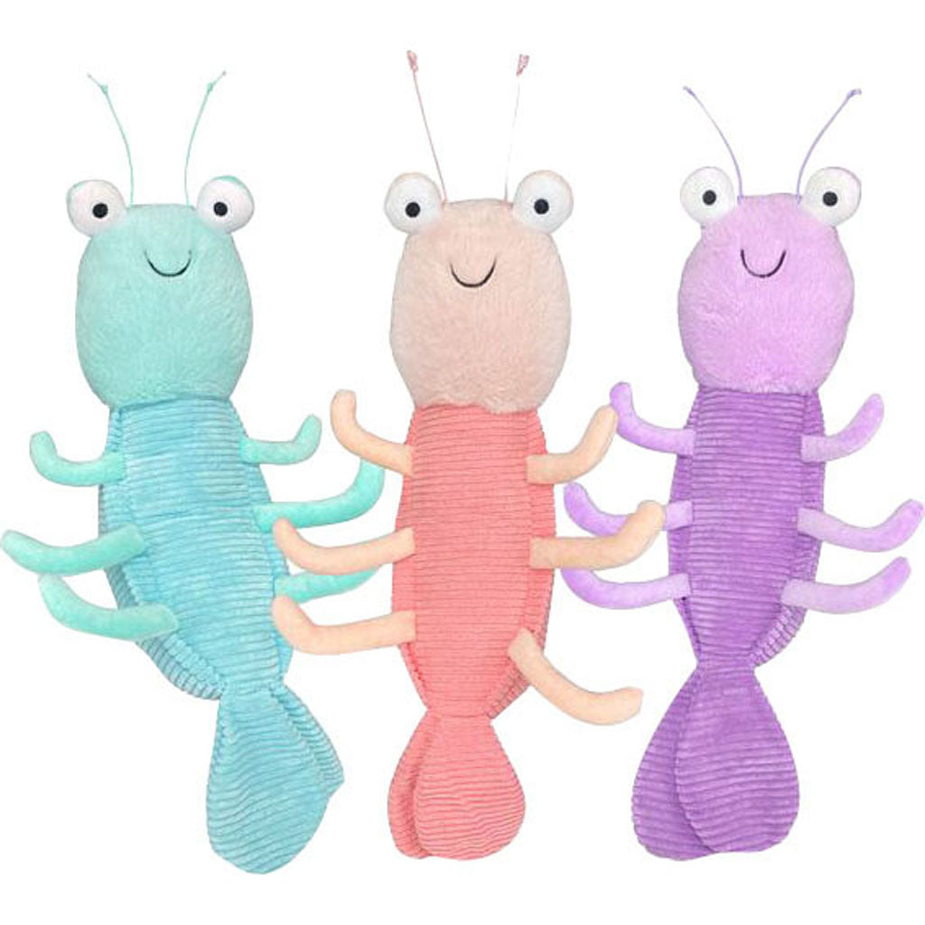 Multipet Gumbo Shrimp Plush Dog Toy (LAVENDAR/TEAL/P, 15 IN)