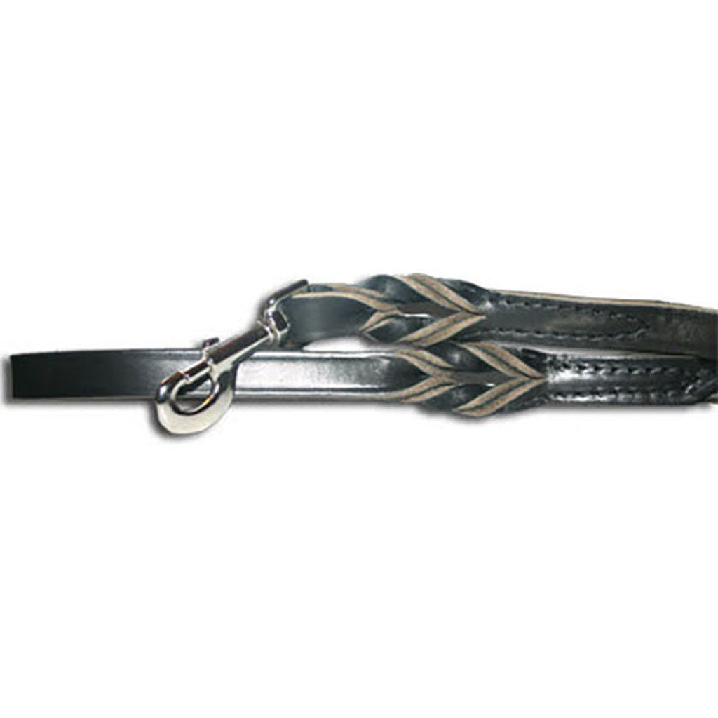 Omnipet Latigo Twist Leather Lead (BLACK, 3/8INX6FT)