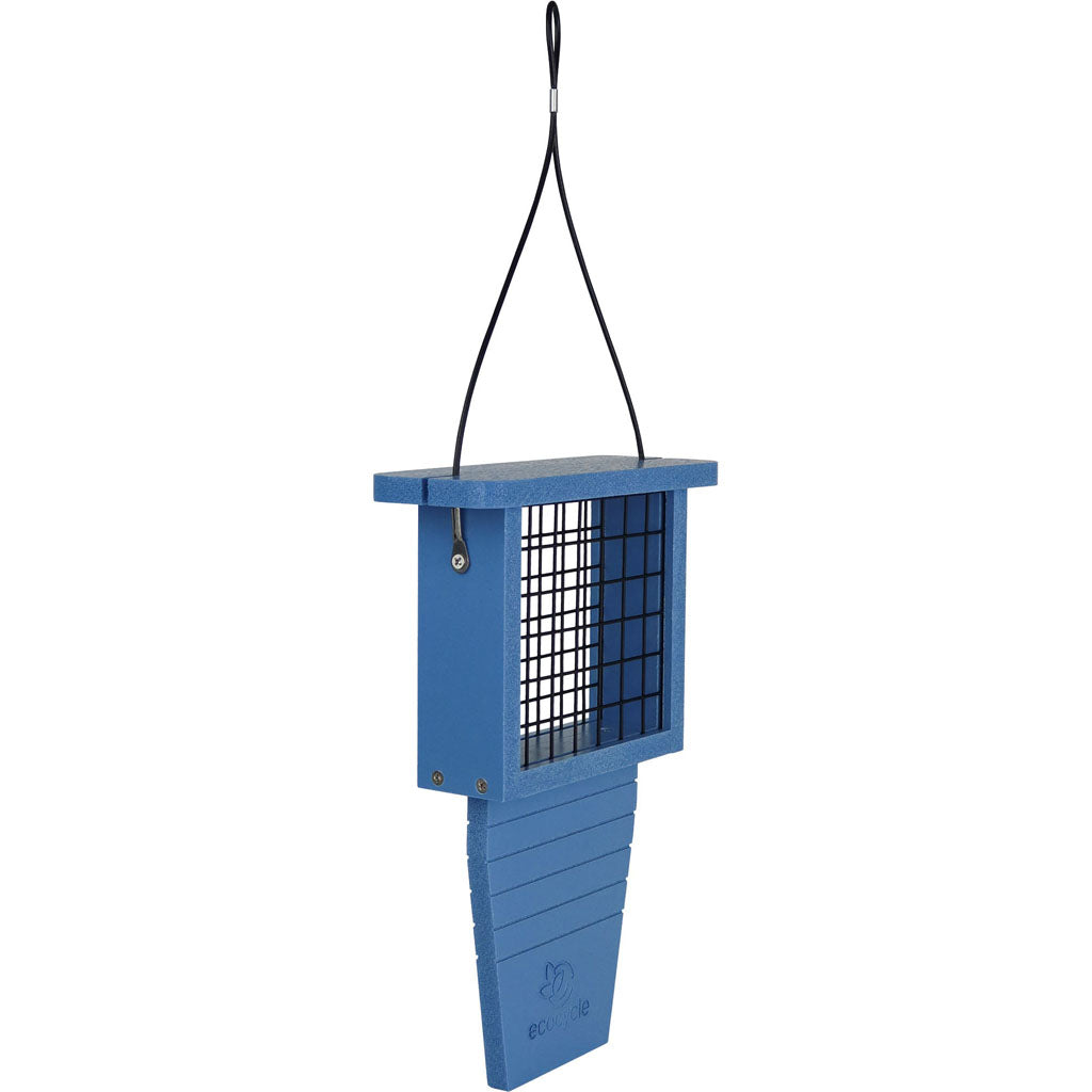 Ecocycle Suet Station Tail-Prop Bird Feeder (BLUE, 1 CAKE)