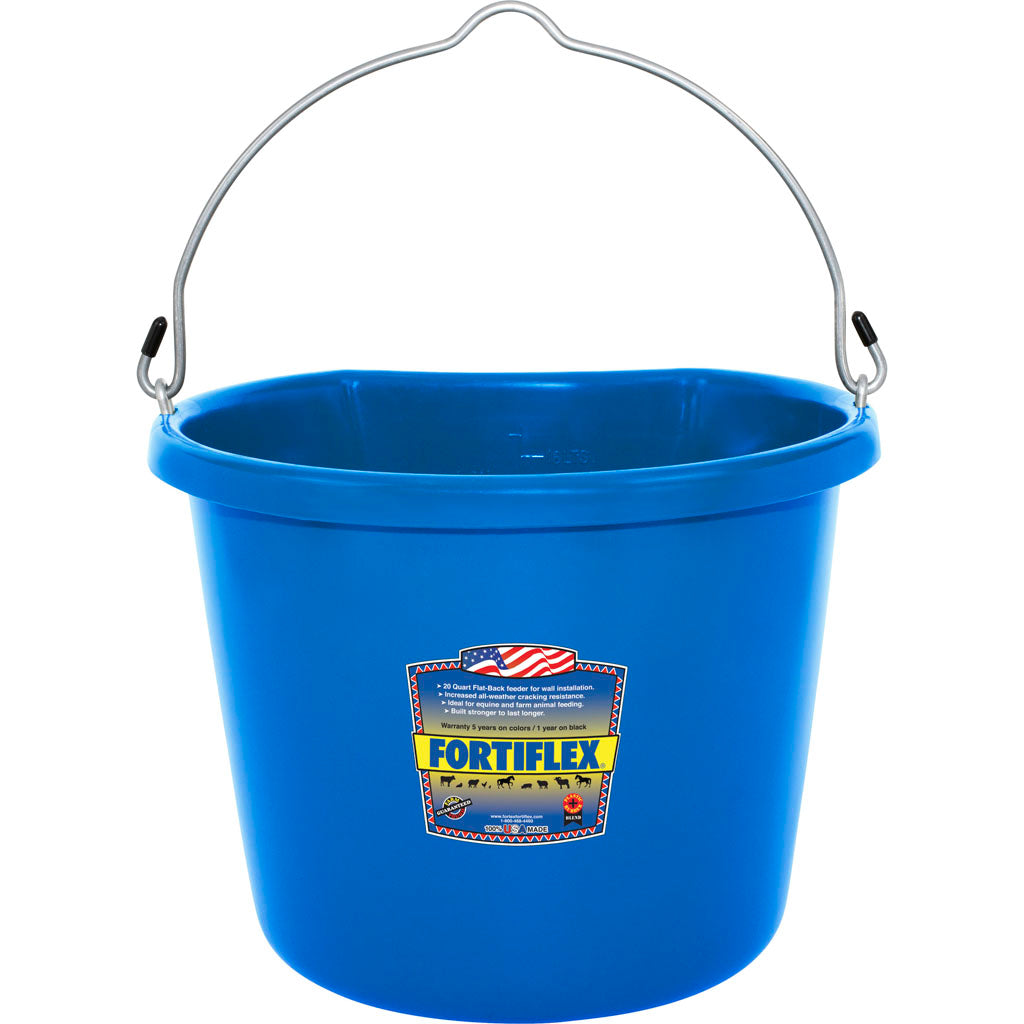 Fortiflex Economy Flat Back Bucket (BLUE, 20 QT)