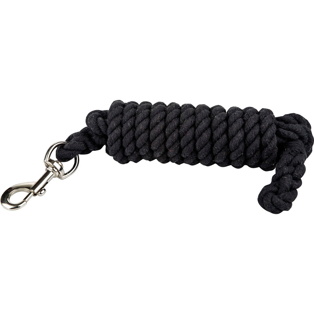 Gatsby Cotton Lead/Bolt Snap (BLACK, 5/8 IN X 10 FT)