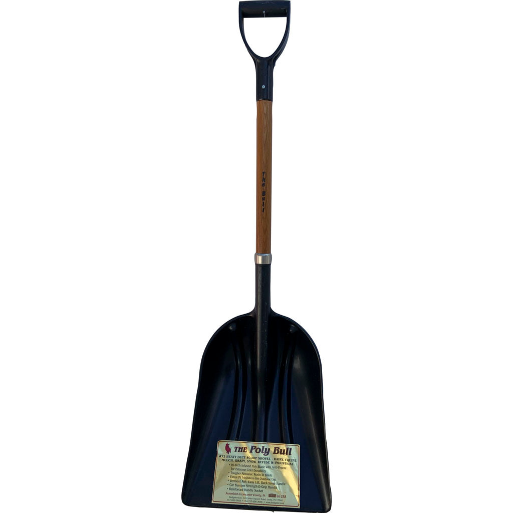 Poly Bull #12 Grain Snow Scoop W/Collar (BLACK, 36 IN)