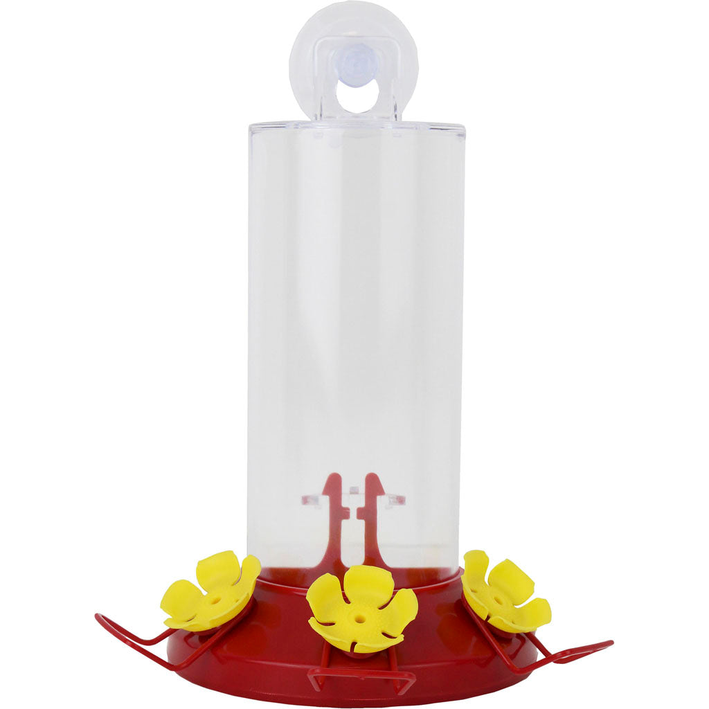 Window Mounted Plastic Hummingbird Feeder (RED, 8 OZ CAP)