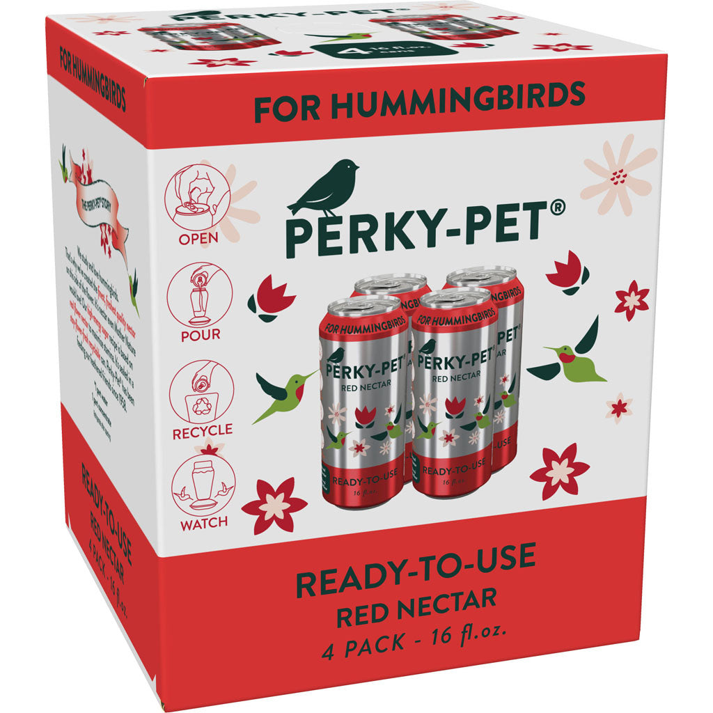 Perky-Pet Hummingbird Nectar Ready To Use (RED, 16 OZ-4 PK)