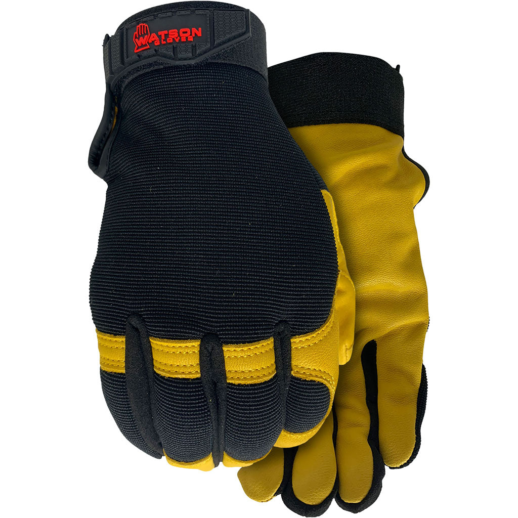 Watson Gloves Mens Flex Time Wastenot Fabric (BLACK, LG)