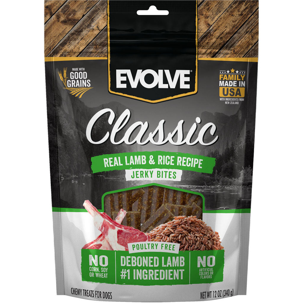 Evolve Classic Jerky Bites (LAMB/RICE, 12 OZ)