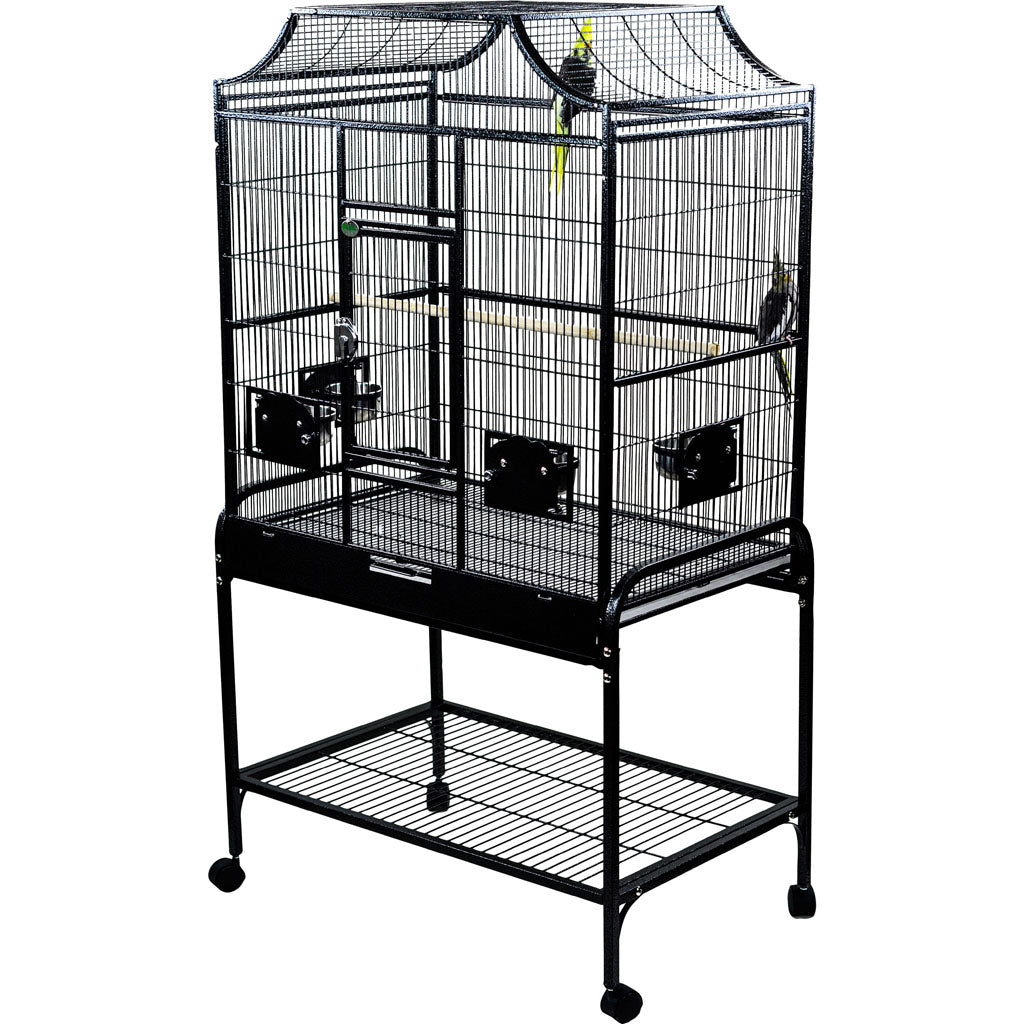 A&E Elegant Style Flight Bird Cage W/Stand (BLACK, 32X21X61 IN)