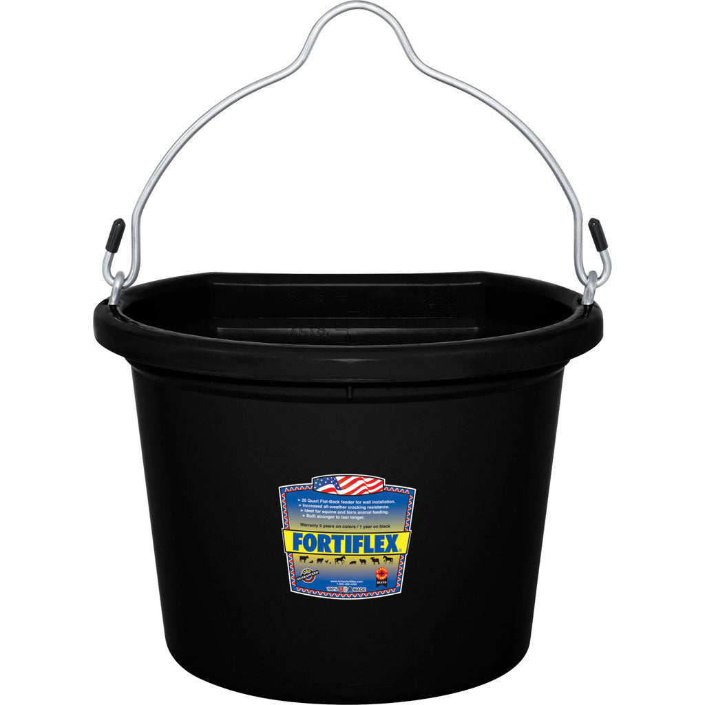 Fortiflex Flat Back Bucket (BLACK, 8 QT)