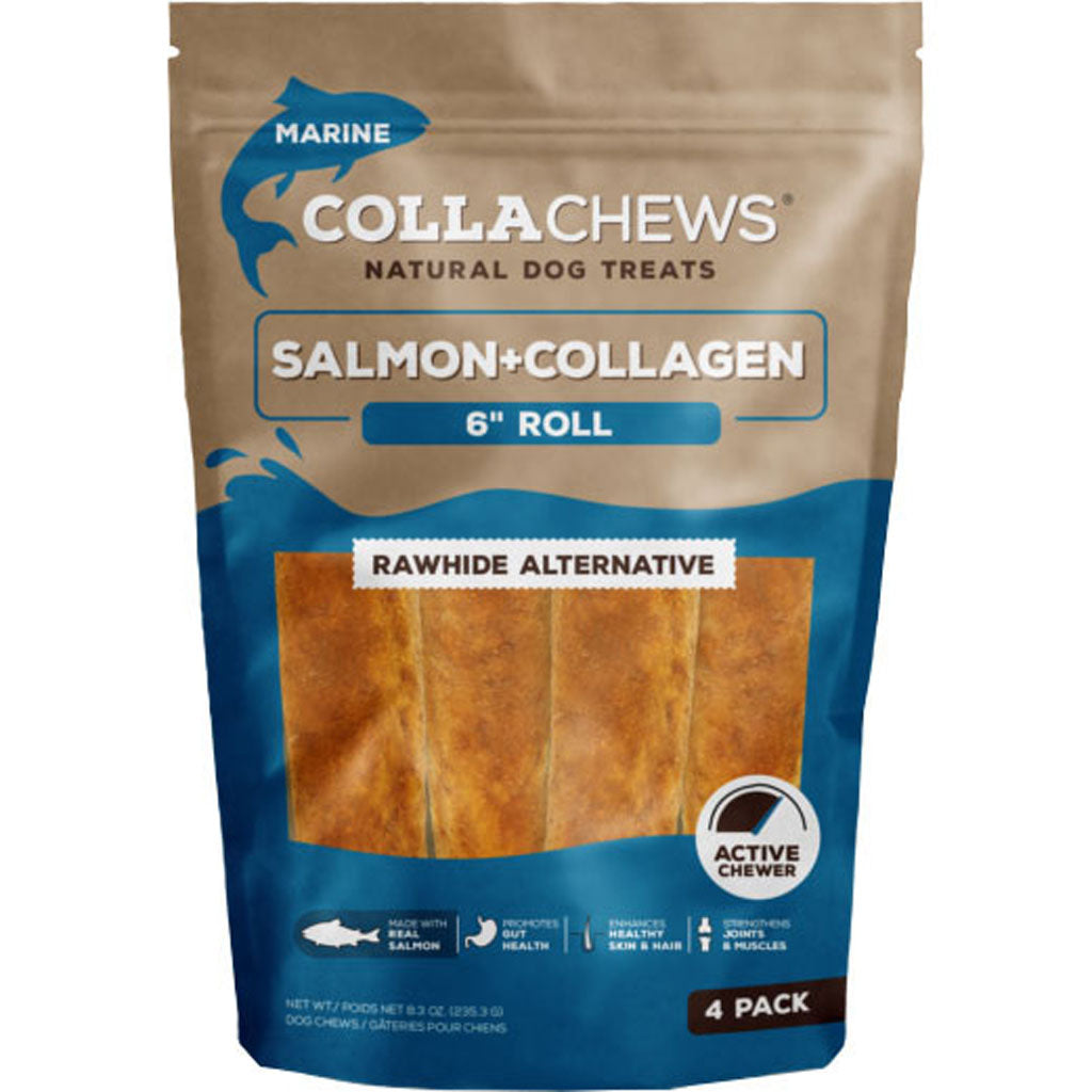 Collachews Collagen Roll (SALMON, 6IN-4 PK)