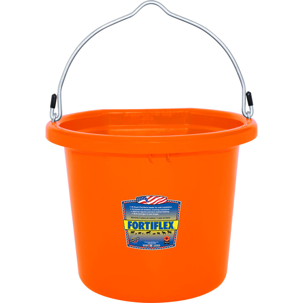 Fortiflex Flat Back Bucket (TANGERINE, 20 QT)