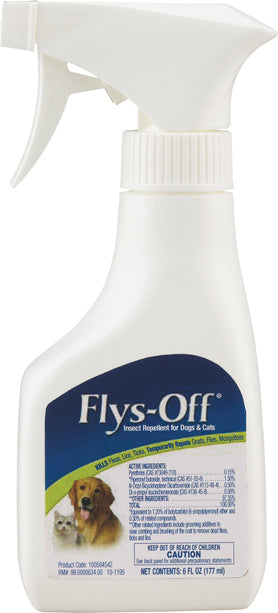 Flys-Off Insect Repellent Spray For Dogs & Cats (6 OZ)