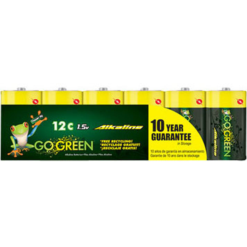 Gogreen Alkaline Battery (C-12 PK)