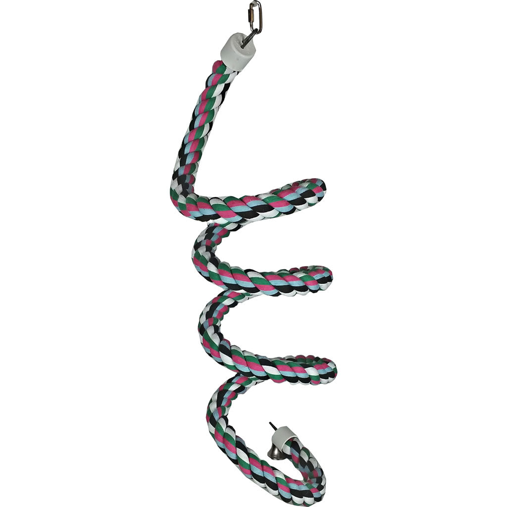 Happy Beaks Cotton Rope Boing W/Bell Bird Toy (1.25X97 IN)