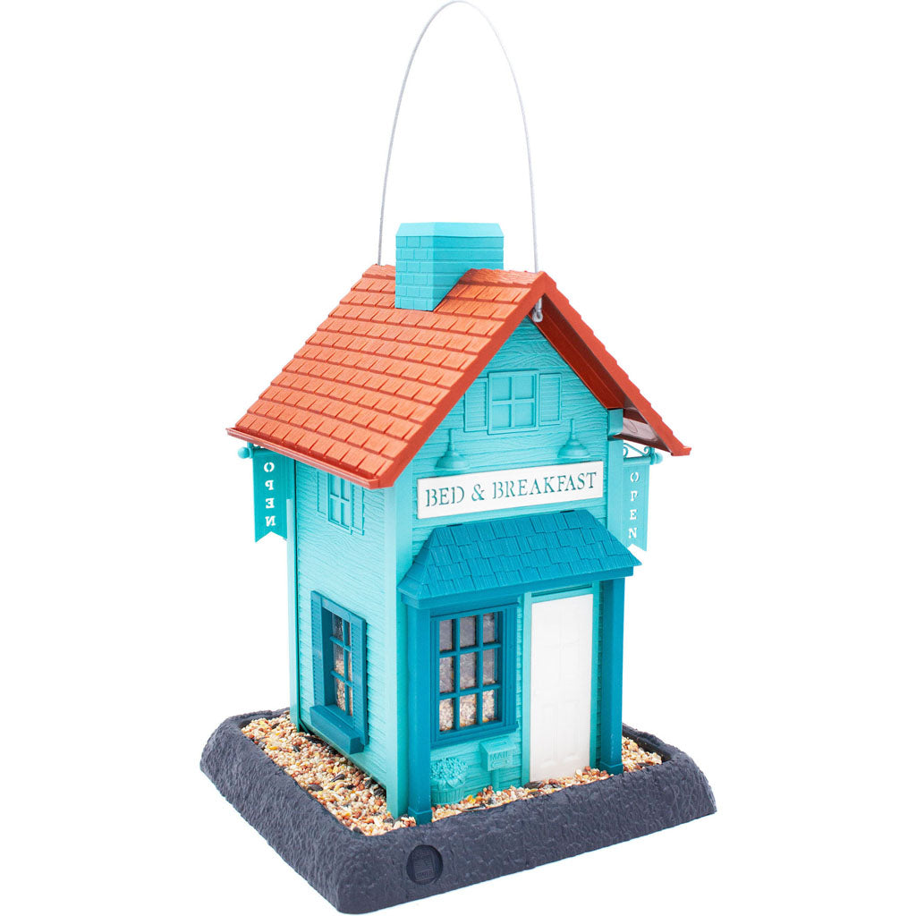 Village Collection Bed & Breakfast Bird Feeder (BLUE/BROWN, 6.5 LB CAP)