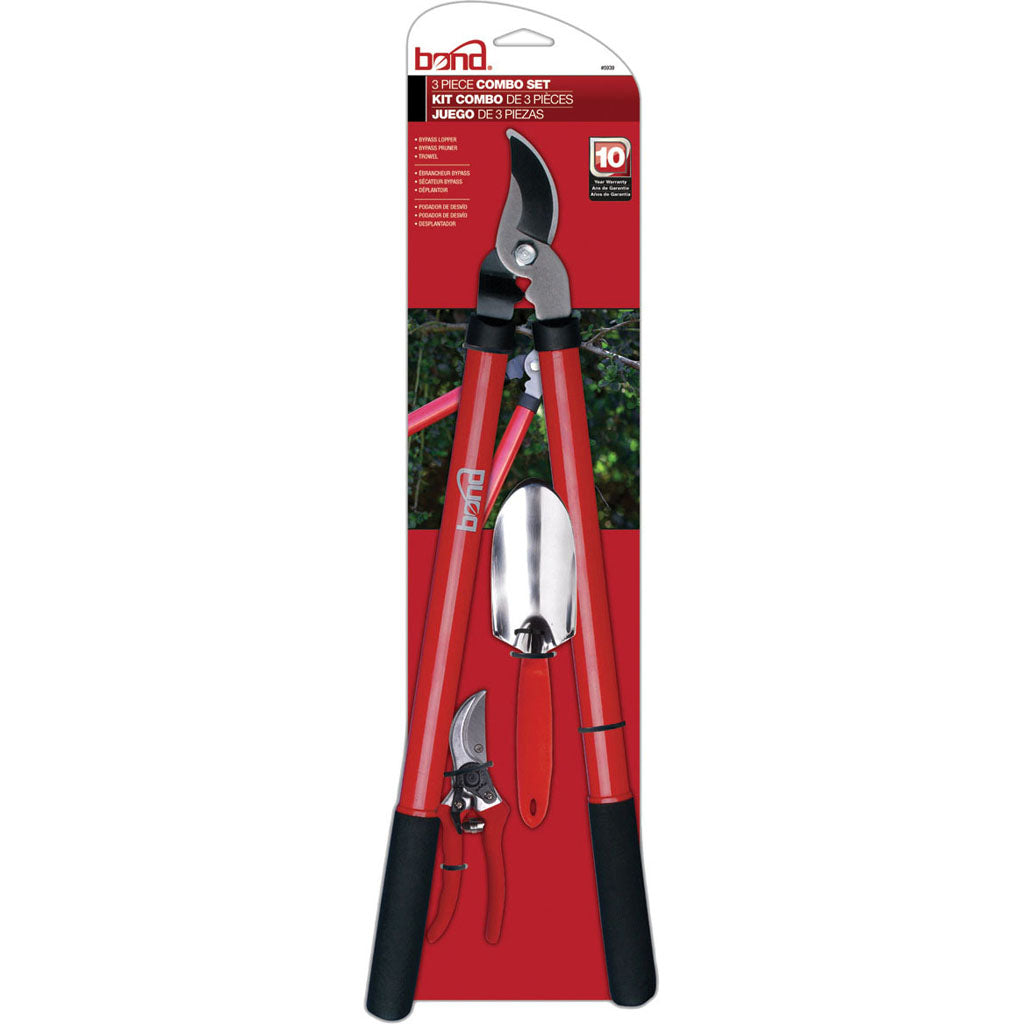 Bond Lopper-Pruner-Trowel Combo Set (RED, 3 PC)