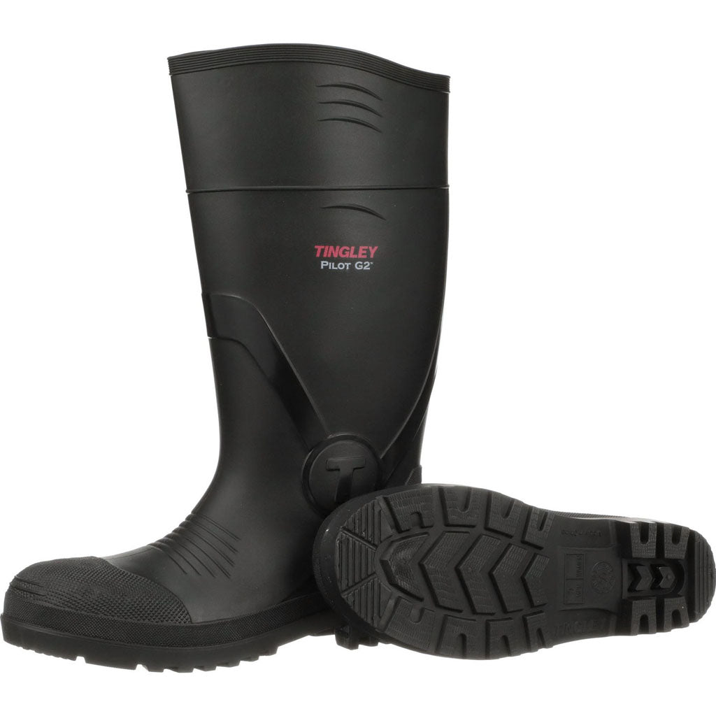 Tingley Pilot Plain Toe Knee Boot (BLACK, SZ 7)