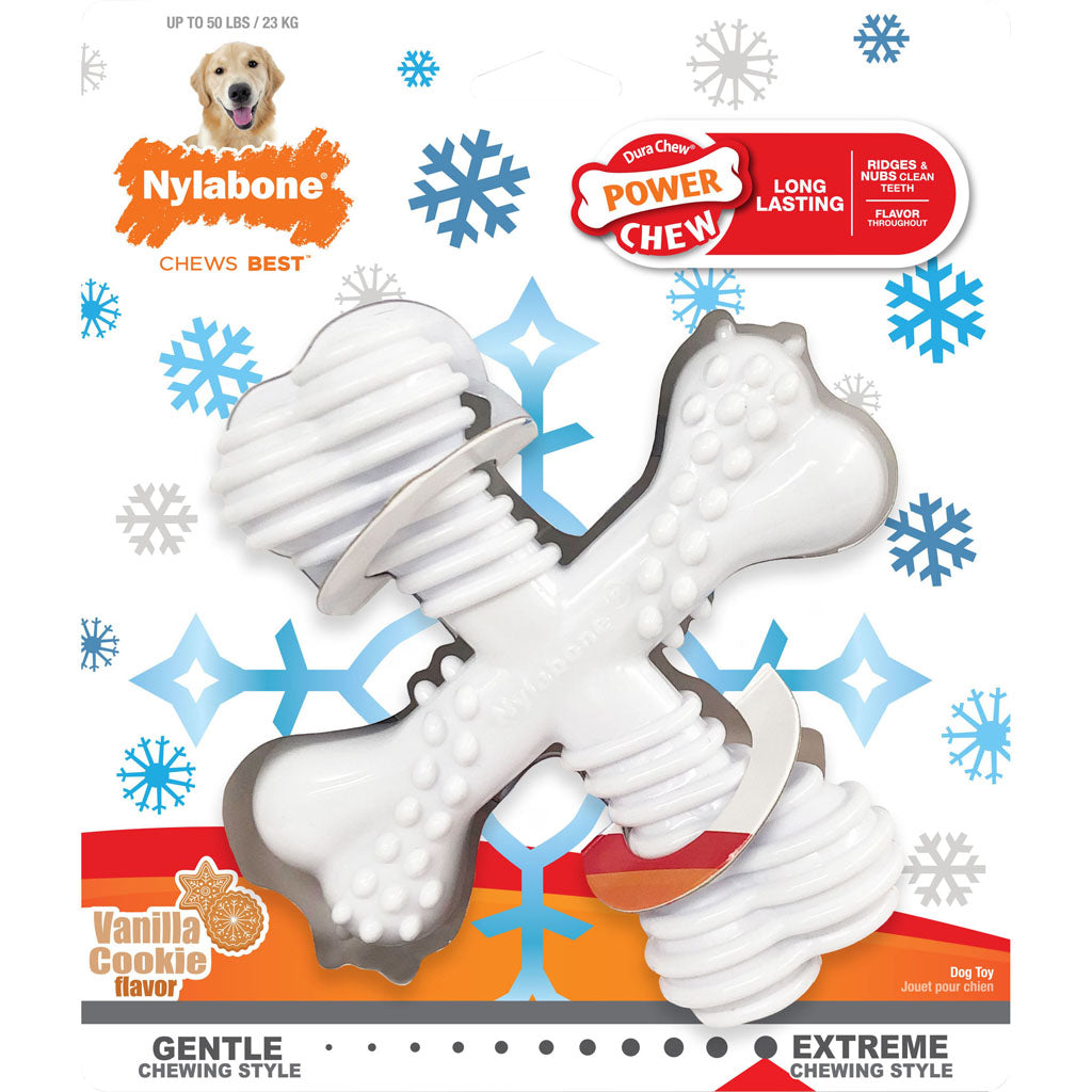 Nylabone Holiday Power Chew X-Bone Out-Season 0228 (VANILLA COOKIE, GIANT)