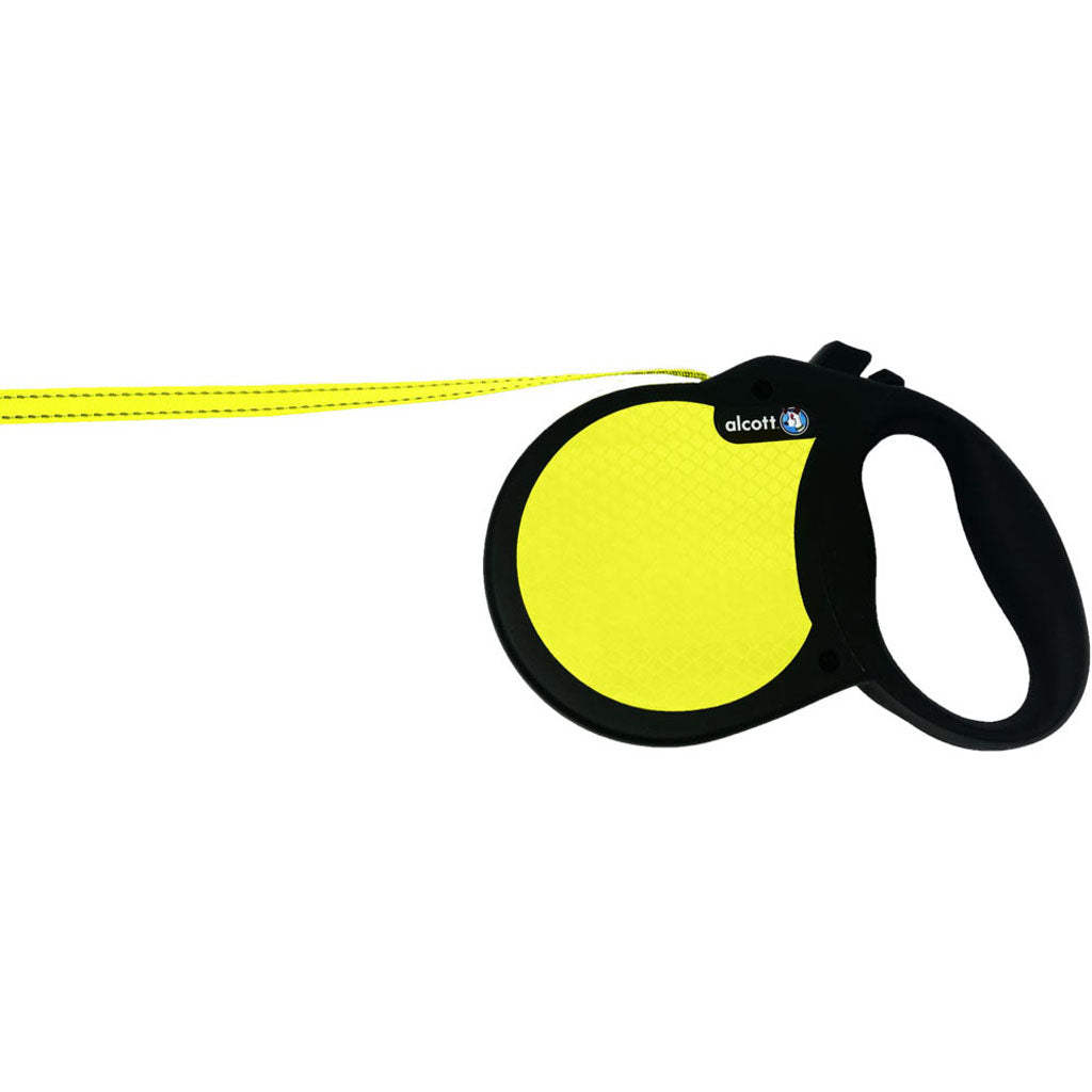 Alcott Visibility Retractable Belt Leash (NEON YELLOW, SM-16 FT)