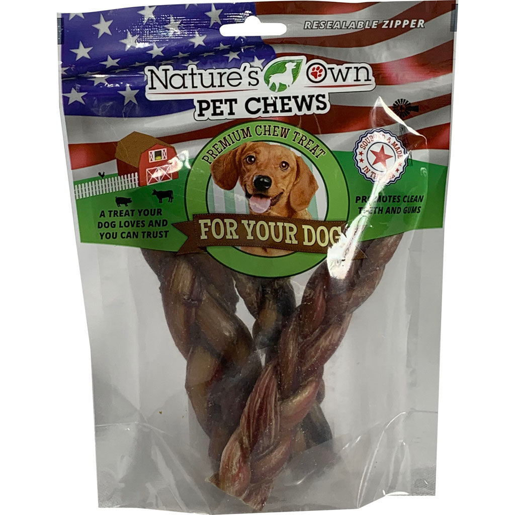Nature'S Own Usa Braided Bully Sticks (BEEF, 6 IN-3 PK)