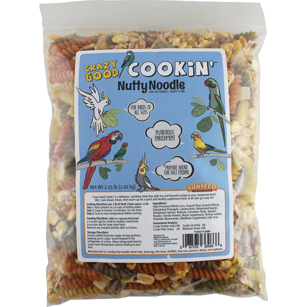 Sunseed Crazy Good Cookin' Bird Treat (NUTTY NOODLE, 12 OZ)