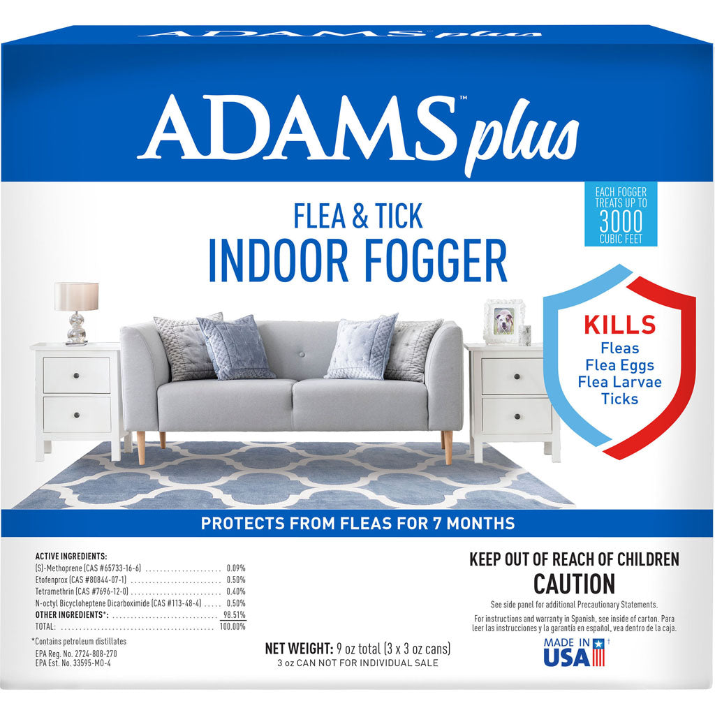 Adams Plus Flea & Tick Indoor Fogger W/Igr (3 OZ-3 PK)