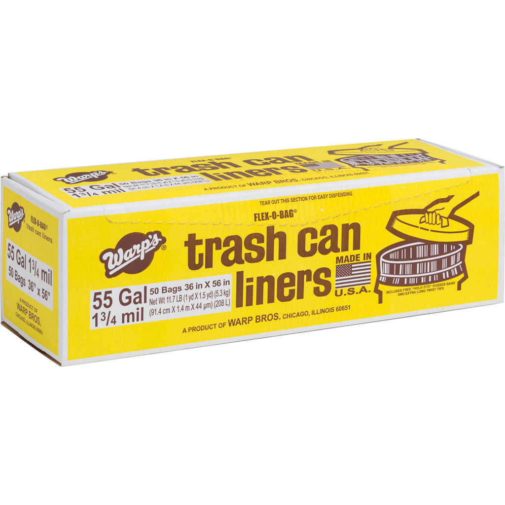 Flex-O-Bag Trash Can Liners (BLACK, 55 GAL-50 CT)