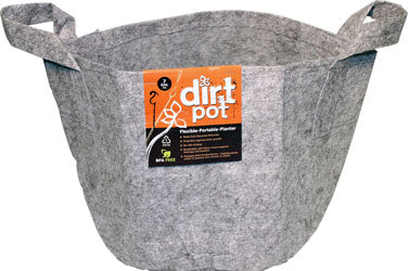 Hydrofarm Dirt Pot Flexible Planter W/Handles (GRAY, 7 GAL)