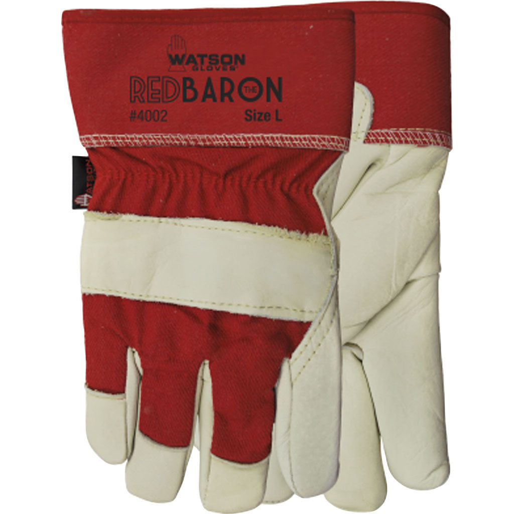 Watson Gloves Mens Red Baron Full Grain Cowhide (WHITE, XXL)