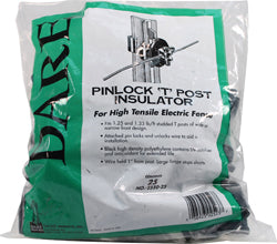 Dare Pinlock Insulator For T-Posts (BLACK, 25 PK)
