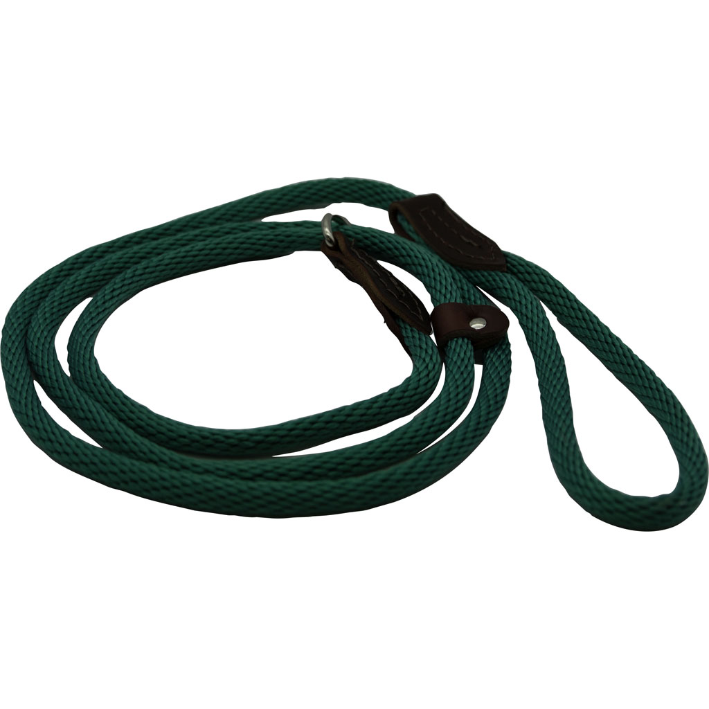 British Slip Loop Rope Leads For Dogs (GREEN, 6 FT)