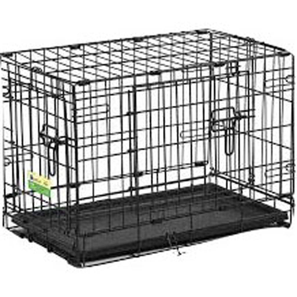 Contour Double Door Dog Crate (BLACK, 24X18X19 IN)