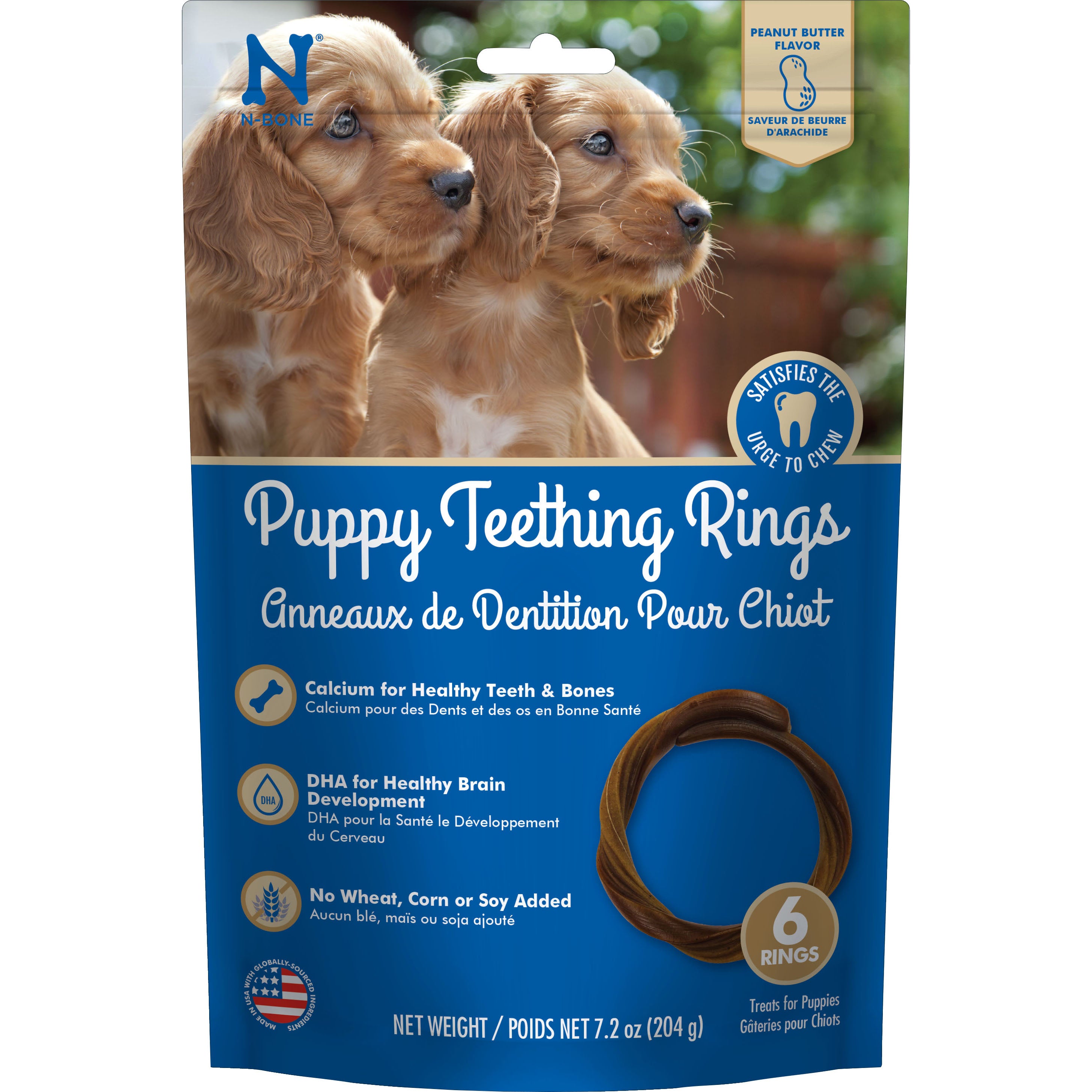 N-Bone Puppy Teething Ring (PEANUT BUTTER, 6 CT)