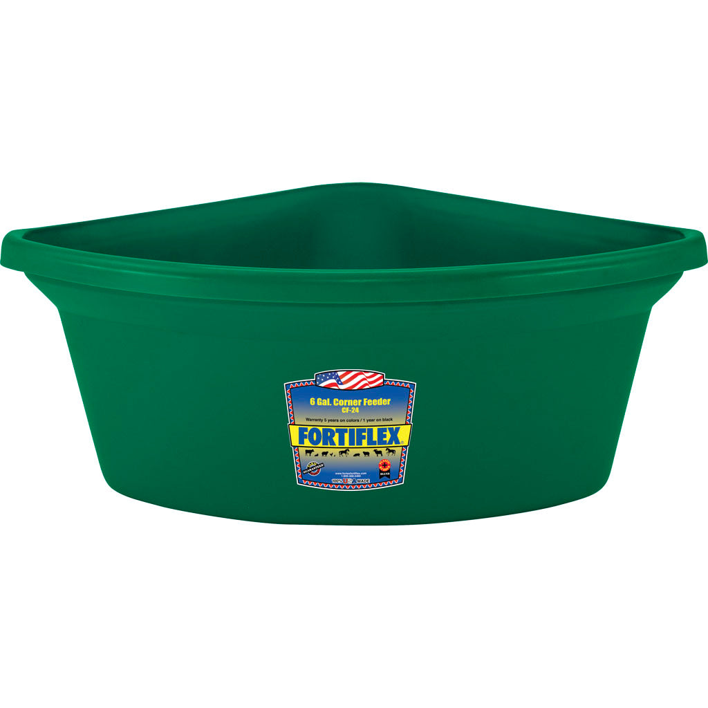 Fortiflex Corner Fence Mount Feeder (GREEN, 24 QT)