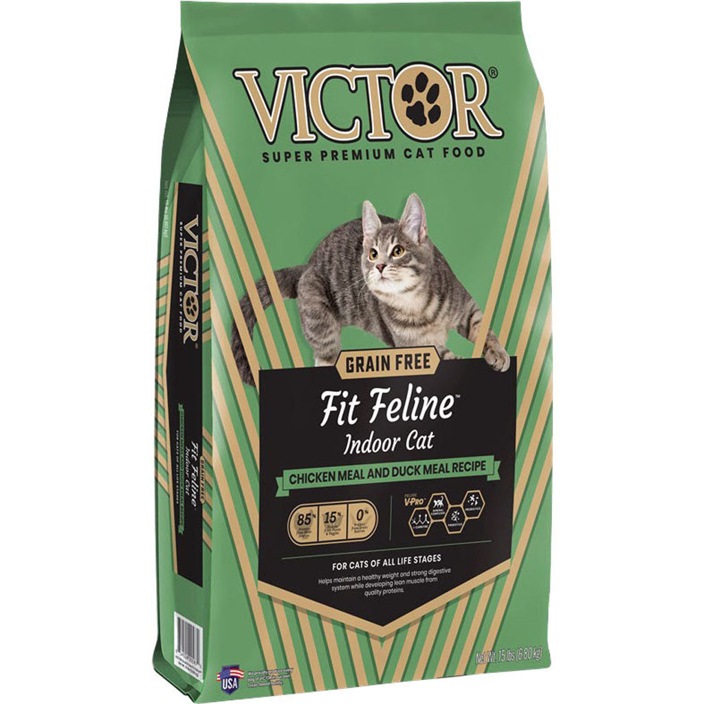 Victor Gf Fit Feline - Indoor Cat Food (CHICKEN/DUCK, 15 LB)