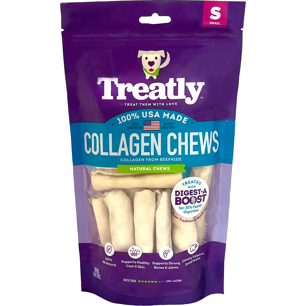 Treatly Usa  Collagen Chip Rolls (NATURAL, SM-8 OZ)
