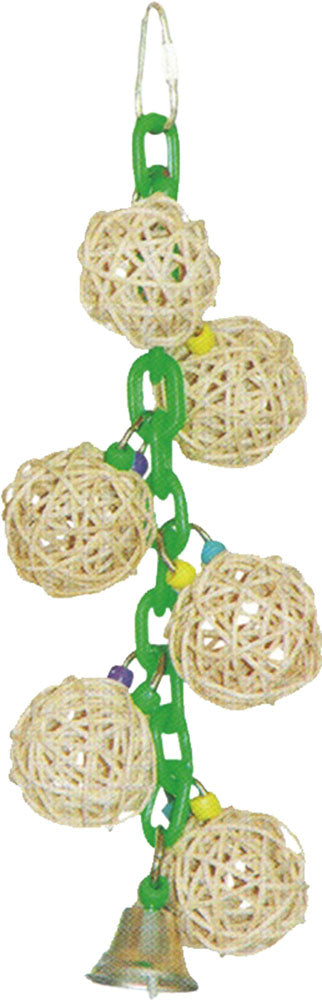 Happy Beaks 6-Vine Balls On Chain W/Bell (10X3X3 IN)