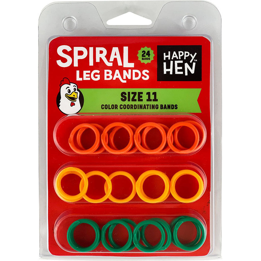 Happy Hen Spiral Leg Bands (ASSORTED, SZ 11-24 PK)