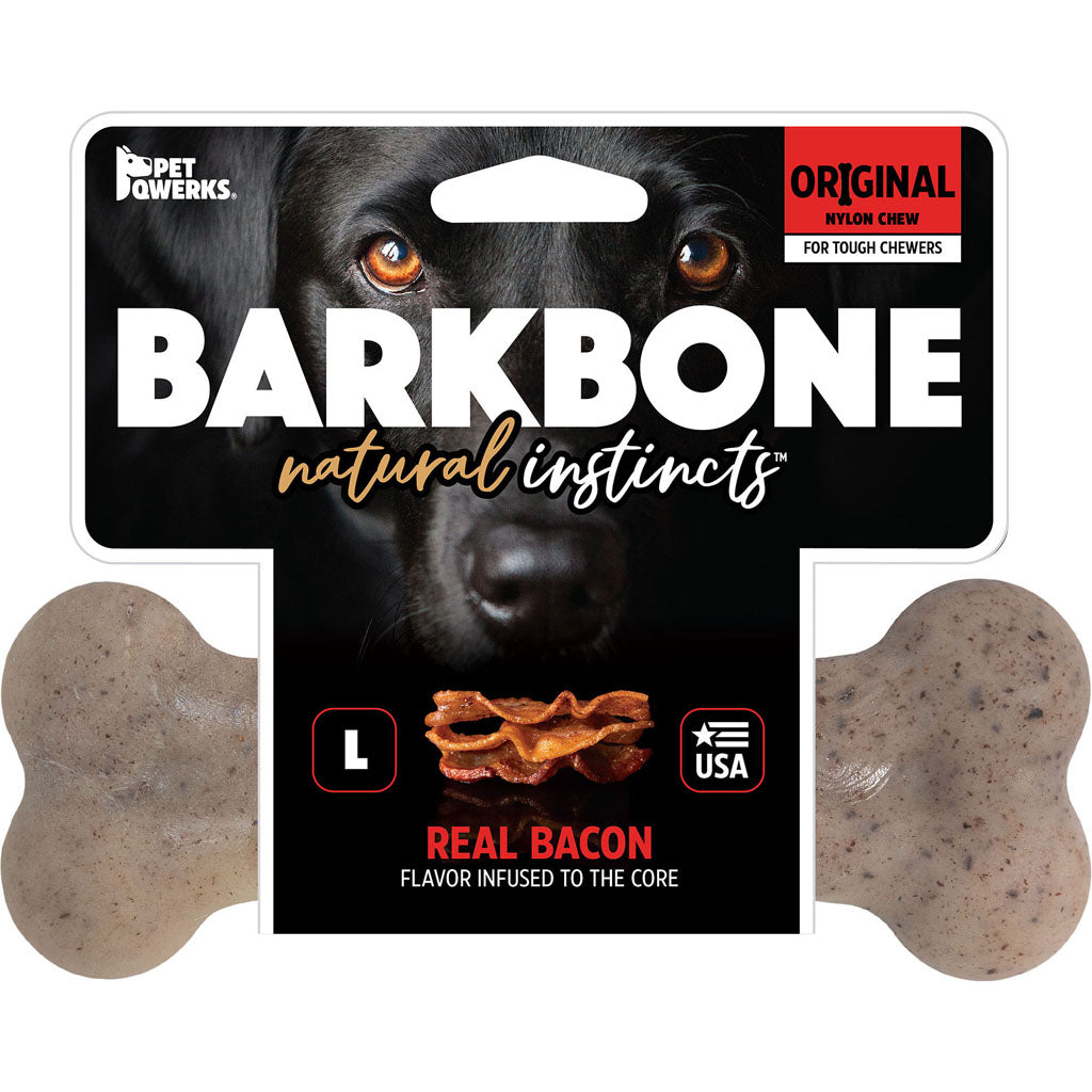 Barkbone Usa Flavor Infused Nylon Dog Chew (BACON, LG)