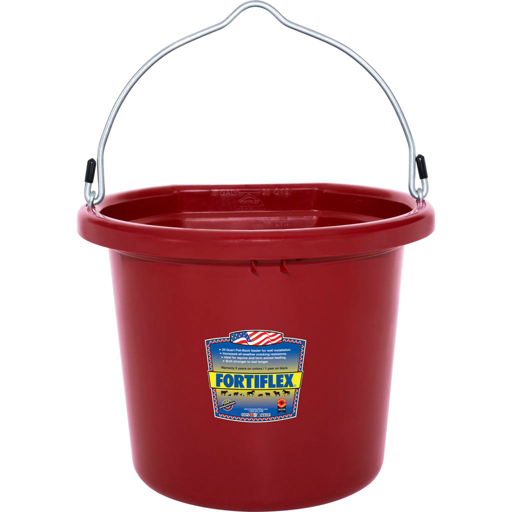 Fortiflex Flat Back Bucket (RED, 20 QT)