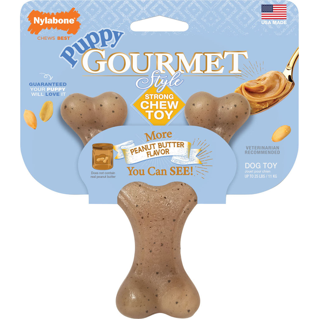 Nylabone Puppy Gourmet Style Strong Chew Wishbone (PEANUT BUTTER, O/S)