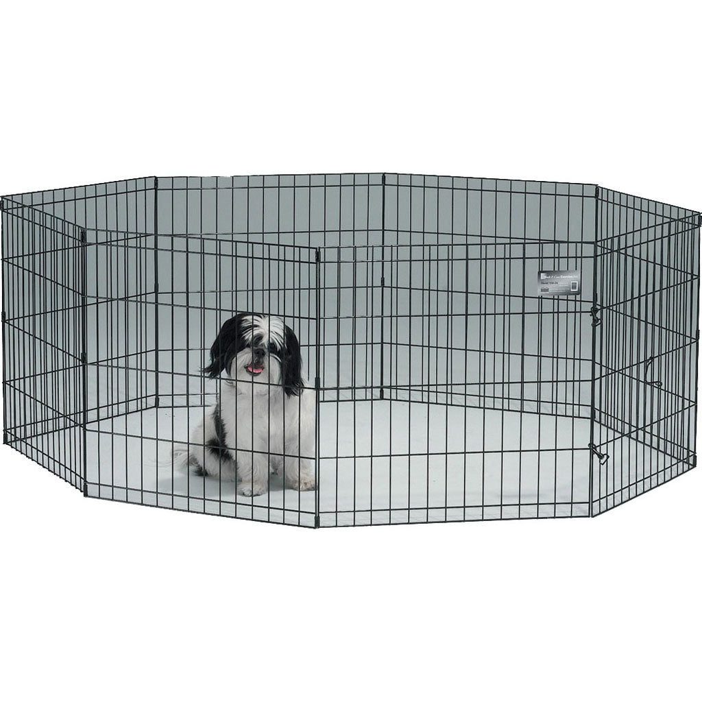 8 Panel Exercise Pen (BLACK, 24X30 IN)
