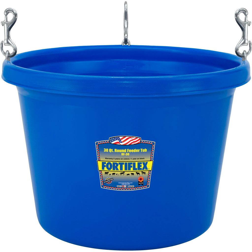 Fortiflex Round Stall Feeder (BLUE, 30 QT)