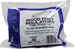 Dare Tube Style Wood Post Insulator (BLACK, 4 IN)