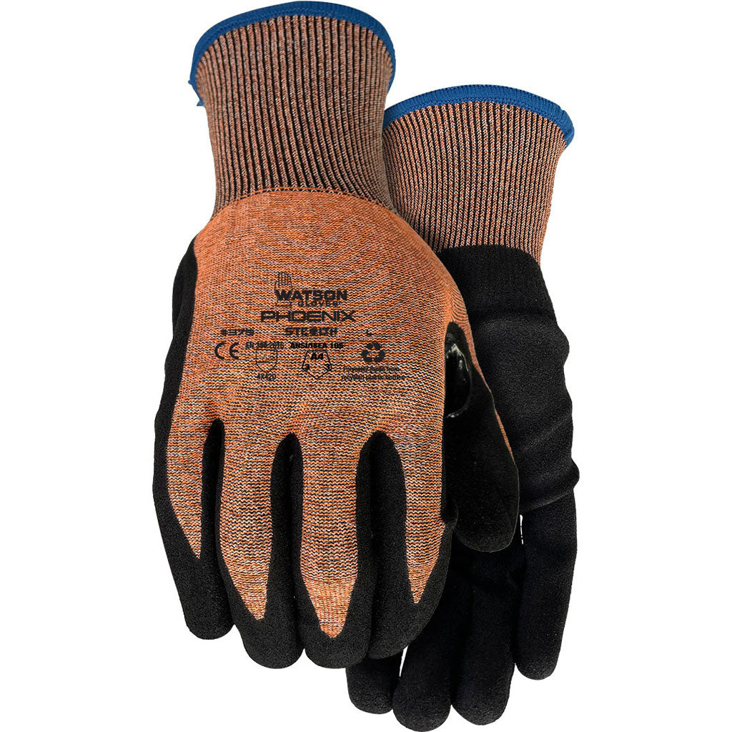 Watson Gloves Mens Stealth Phoenix Wastenot Fabric (ORANGE, LG)
