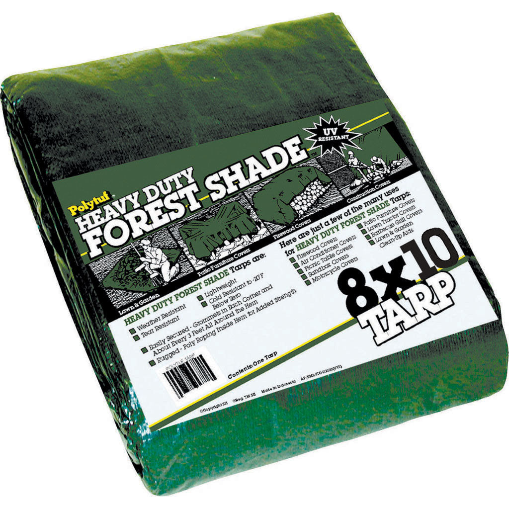 Polytuf Heavy Duty Forestshade Tarp (GREEN, 8X10 FT-4.5 OZ)